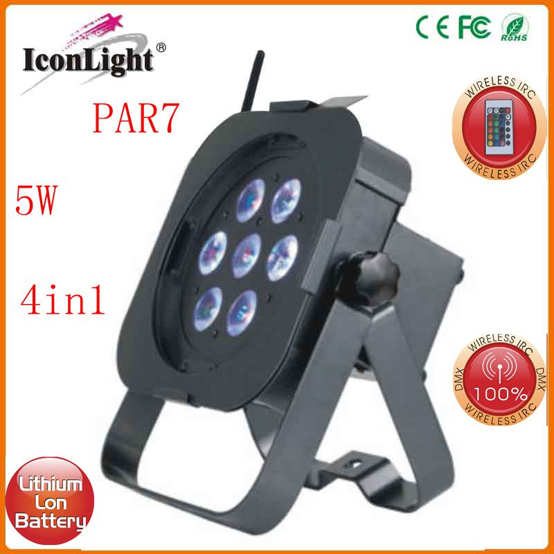 Party Light LED Flat Battery PAR 7*5W Stage Light (ICON-A034-7*5W)