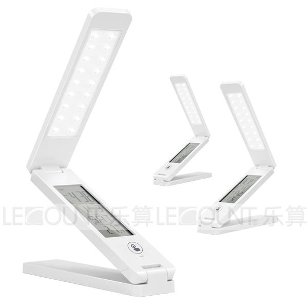 Touch Panel Portable & Foldable & Rechargeable LED Table Lamp with Touch Key and LCD Calendar (LTB762B)