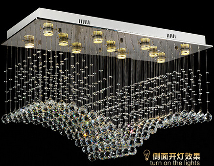 Chinese Modern Big White Crystal Chandelier