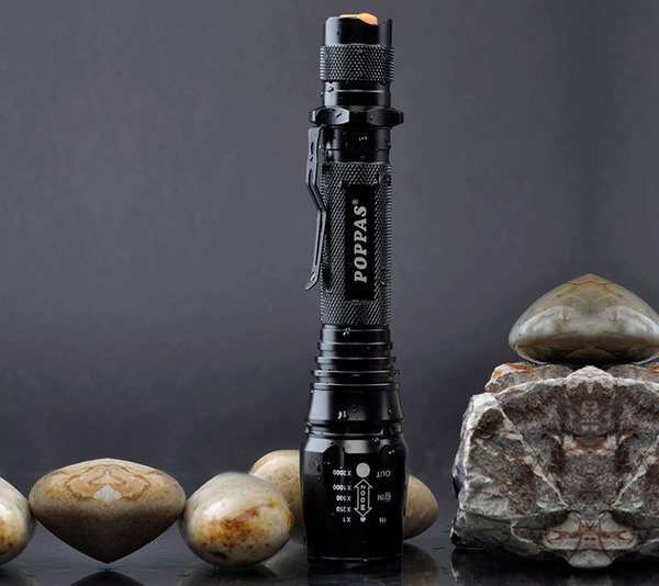 V2-858 2X18650 Rechargeable 500lumens Brightest LED Flashlight