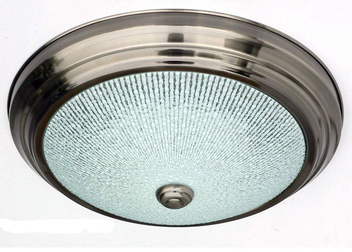 Stailess Steel Ring and Pattern Glass LED Ceiling Light