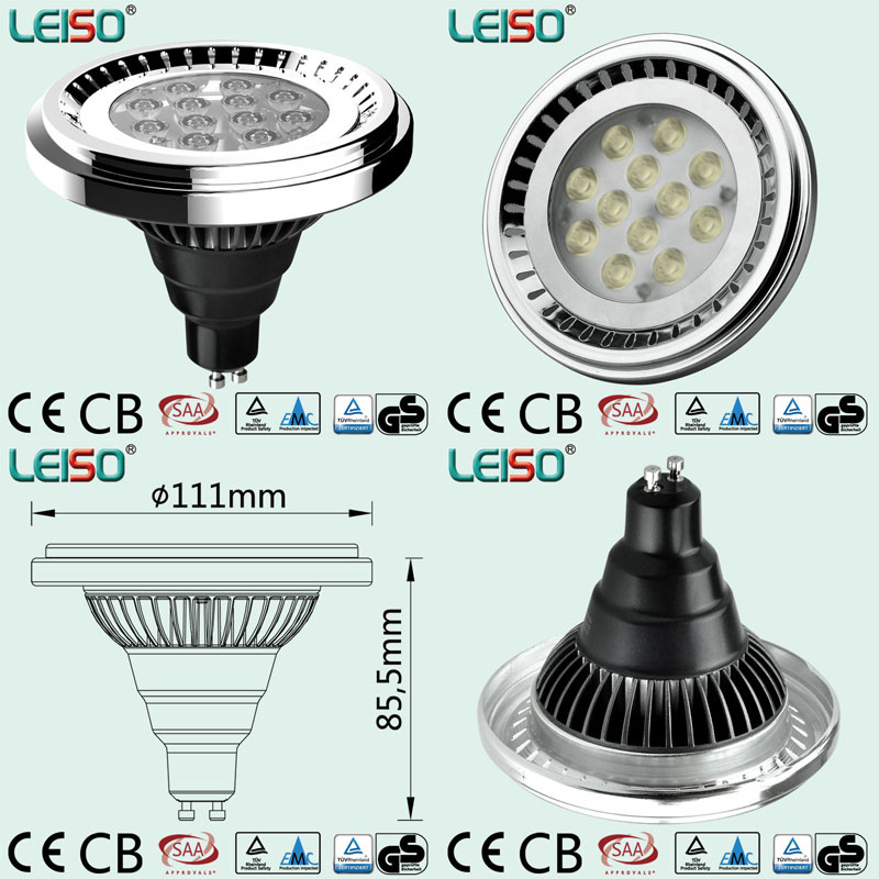 Halogen Size 12.5W Dimmable LED Spotlight GU10 AR111 (LS-S012-GU10-LWWD/LWD)
