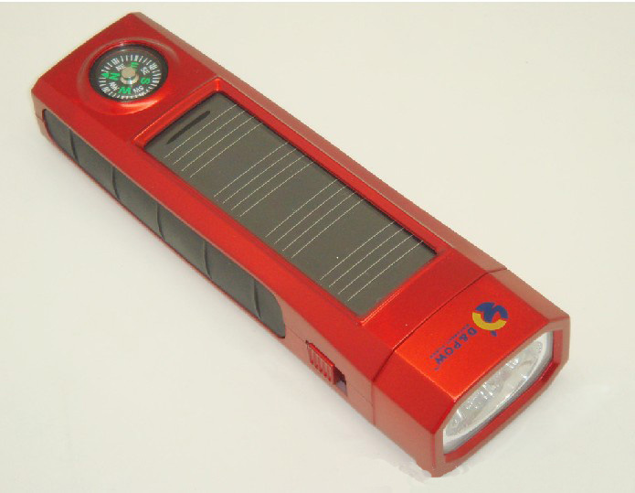 LED Solar Flashlight With Compass
