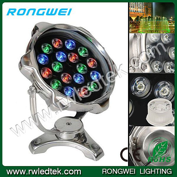 15/30/45/60deg 12W RGB LED Underwater Lamp for Swimming Pool/Fountain