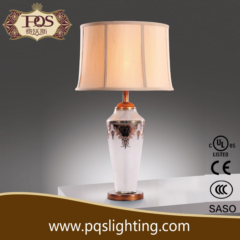 Pattern White Glass Beautiful Electric Table Lamp