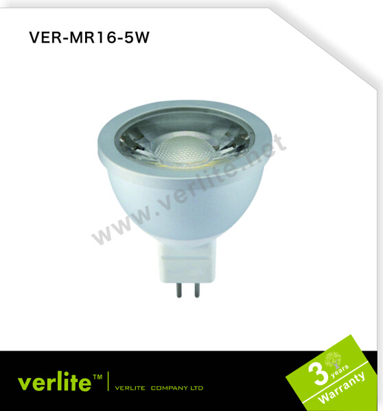 High Brightness 3 Years Warranty 5W COB MR16 LED Spotlight