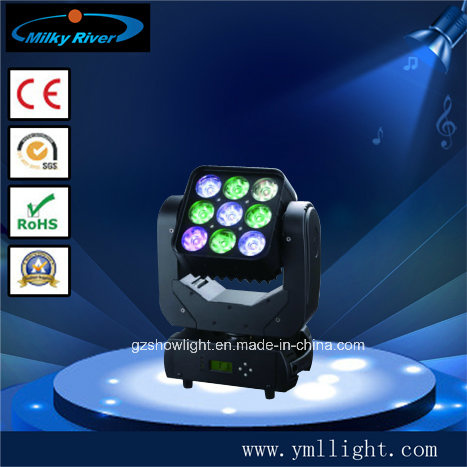 9PCS*10W RGB Matrix 3*3 LED Moving Head Light