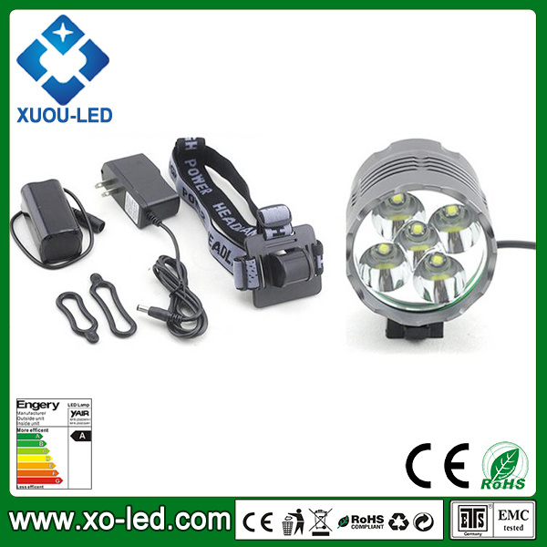 3-Mode 5PC CREE Xml-T6 Flashlight 5600lm Rechargeable Flashlight LED Torch
