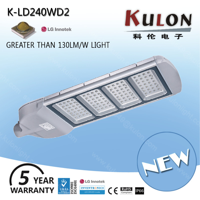 New Design 2016 Modern LED Light Waterproof 240W Street Light