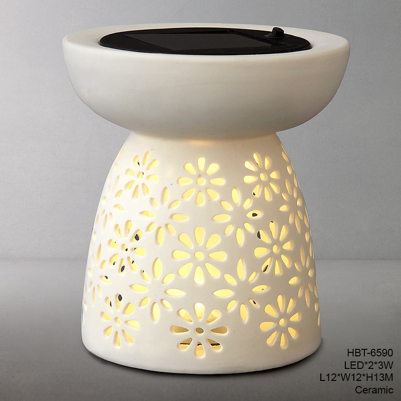 Ceramic Solar Colour Changing LED Table Lamp (HBT-6590)