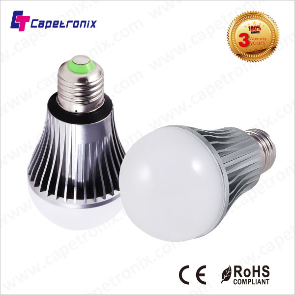 High Lumen Warm White 8W E27 LED Bulb Light