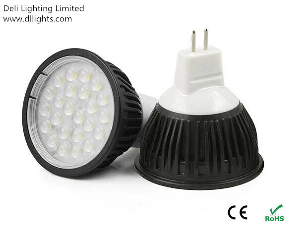 Black SMD2835 MR16 220V 5W LED Spotlight