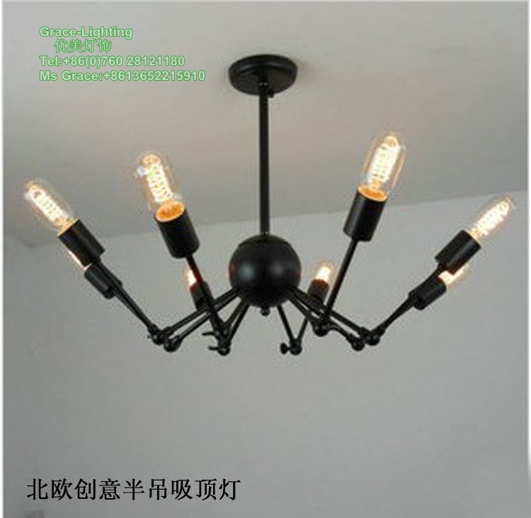 Creative Spider Pendant Lamp Chandelier with Bulb (GD-0305-8)