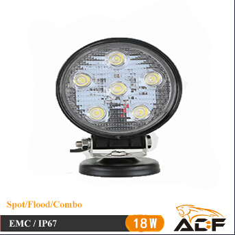 18W Round LED Work Light for Motorcycle Offroad 4X4 Jeep ATV SUV