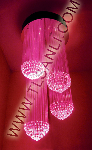 Round Fiber Optic Lighting Chandelier