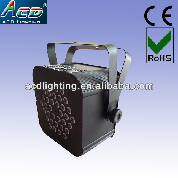 36*3W RGBW Battery Powered & Wireless DMX LED PAR Light, Wireless DMX LED Flat PAR, Wireless DMX LED Stage Light