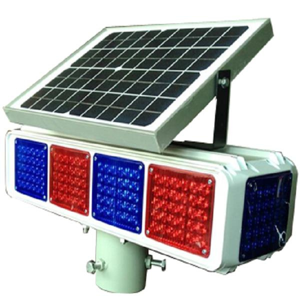 Four Sides Solar Traffic LED Flash Warning Light