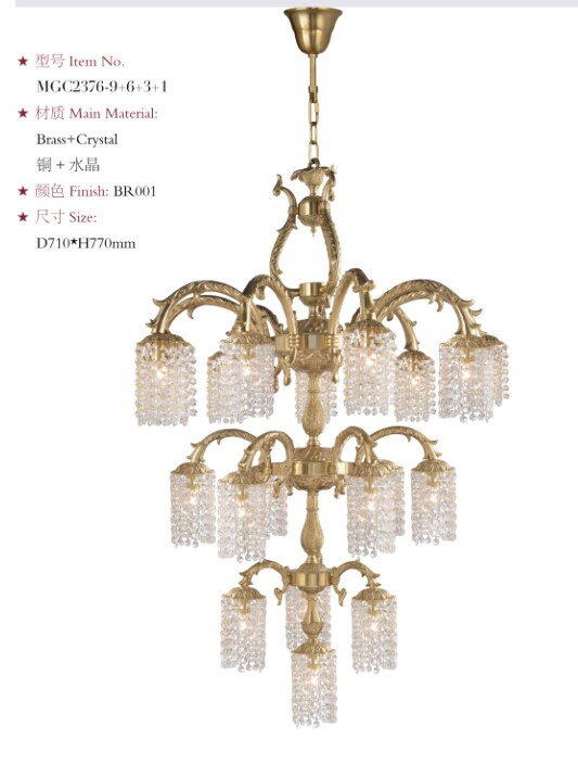 Crystal Lamp Chandelier Lighting (Mgc2376)