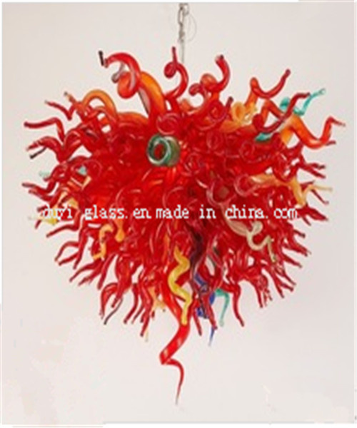 Red Blown Glass Chandelier Light for Wall Decoration