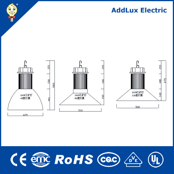 100W CE IP65 Cool White COB LED High Bay Light