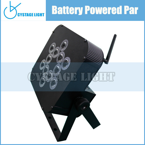 12*8W RGBW Quad Wireless Battery Operated LED Flat PAR Stage Light