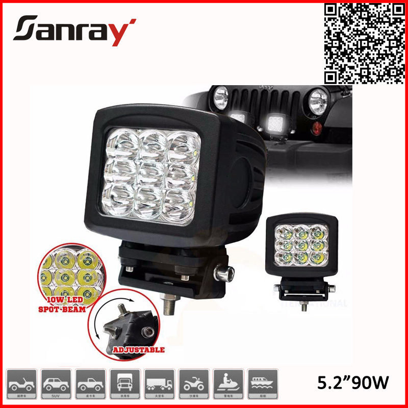 5.3inch High Power 90W LED Work Light for Heavy Duty Industrial