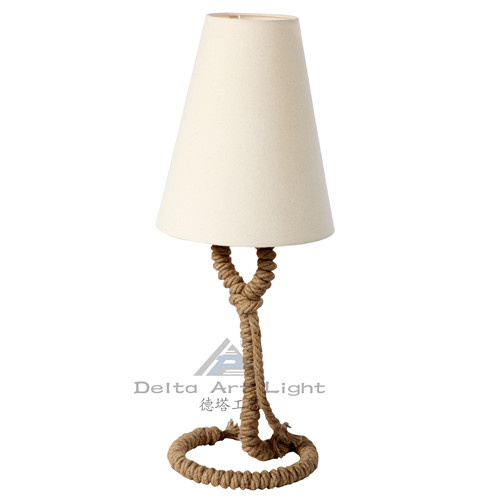 Art Decorative Handmade Rattan Table Lamp with Linen Shade (C5008262)