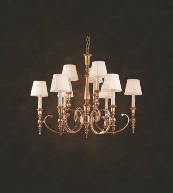 8 Light New Style Modern Room Copper Chandelier
