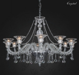 Graceful Glass Pendant Lamp with Crystal Drop (90015-12)