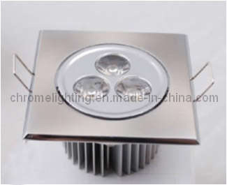 3x1w Square LED Ceiling Light, Without Steps on Panel, Satin Nicknel Finished, 295lm Outputcm-Fly3015-L3