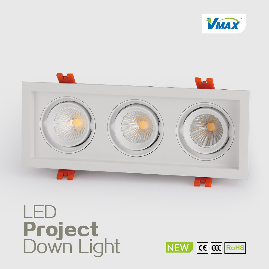 Square LED COB Downlight, 1 Head; Two Heads; Three Heads Ceiling Light