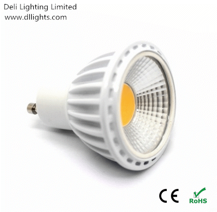 White Body Warm White GU10 5W COB LED Spotlight