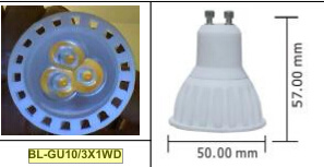 3W GU10 COB LED Spotlight