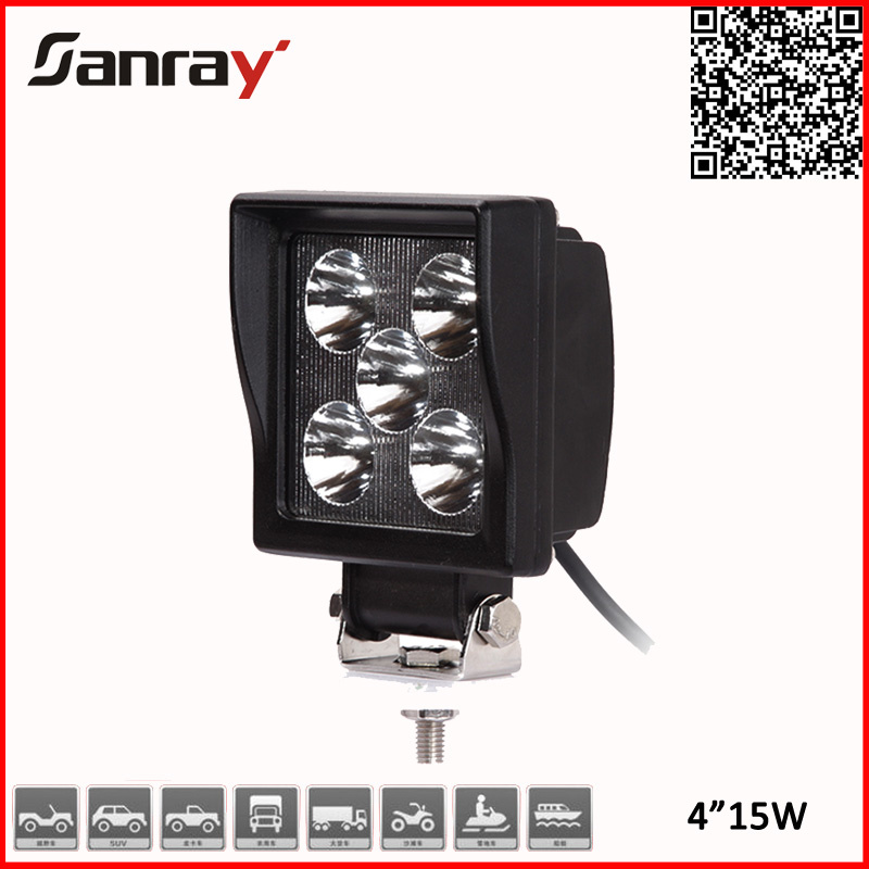 15W Aluminium Alloy LED Work Light for Outdoor Lighting