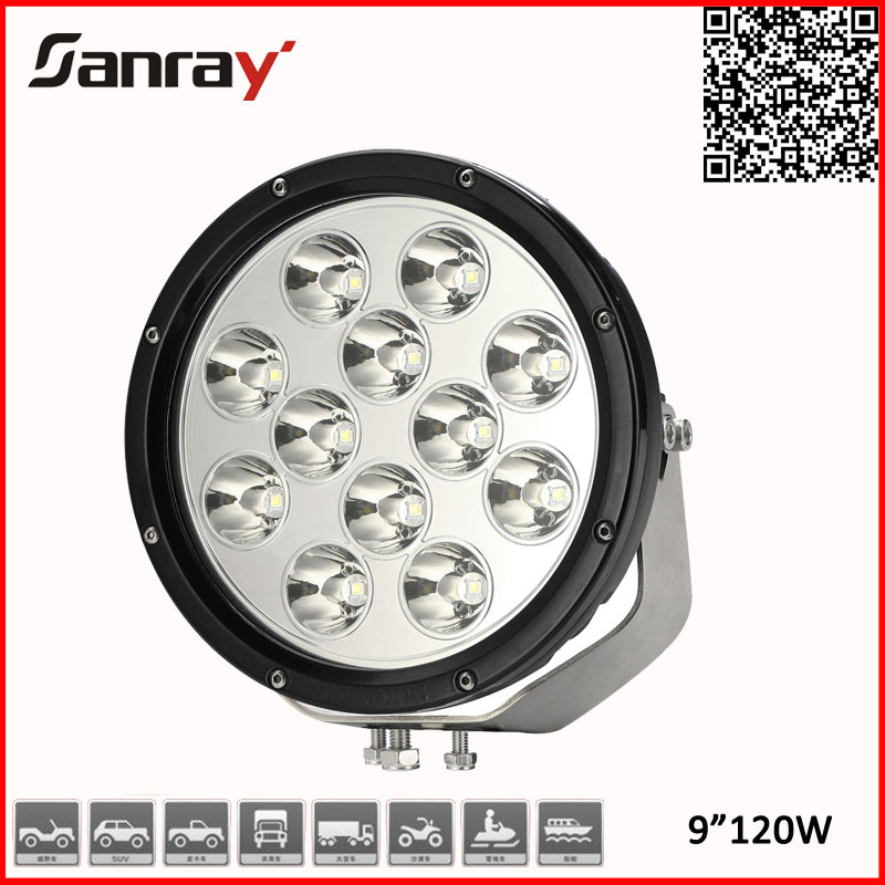 9 Inch 120W 12V 6000k LED Work Light for Trucks