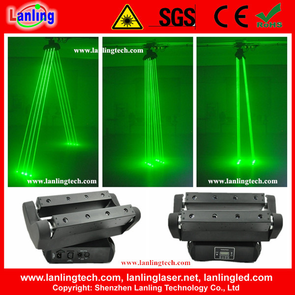 400MW Green 8 Eyes Moving-Head Spider Beam Laser Light