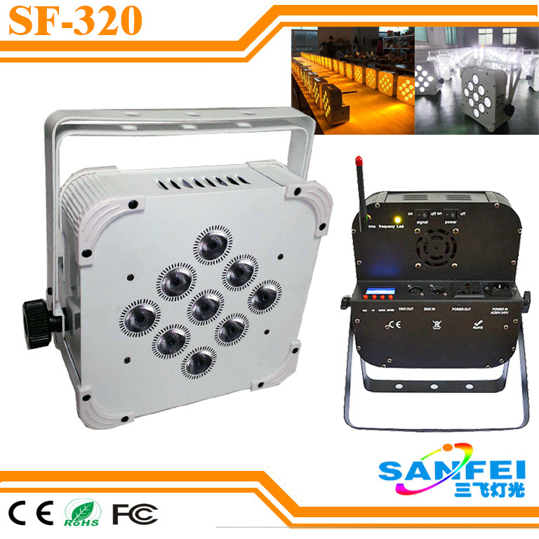 Wireless DMX Battery 9X10W RGBW LED Wedding PAR