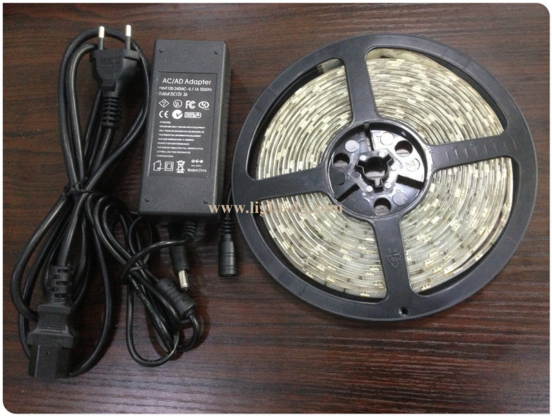 12V 5m 5050 LED Strip Light with Transformer