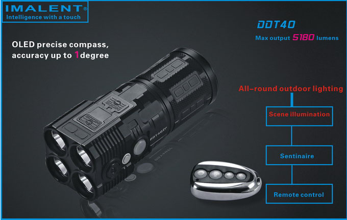 5180lumens Torch Digital Compass Flashlight Ddt40