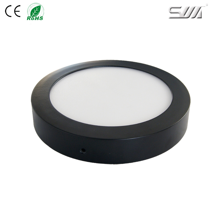 Energy Saving 12W Round Black Surface Mounted LED Panel Light