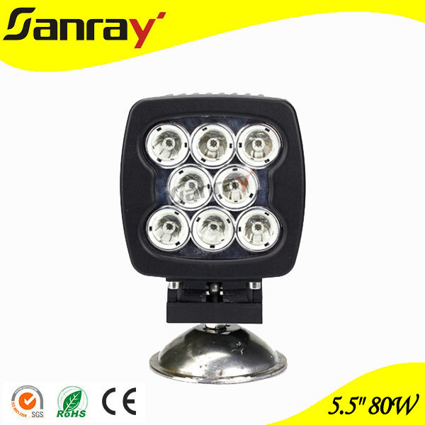 High Bright 9-32V DC 80W 6800lm LED Work Lamp Light