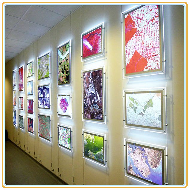 Hot Edge Lit A4 LED Crystal Wall Hanging Light Box