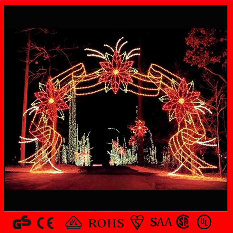 Outdoor Decoration Landscape Flower Decorative Large Arch LED 3D Light