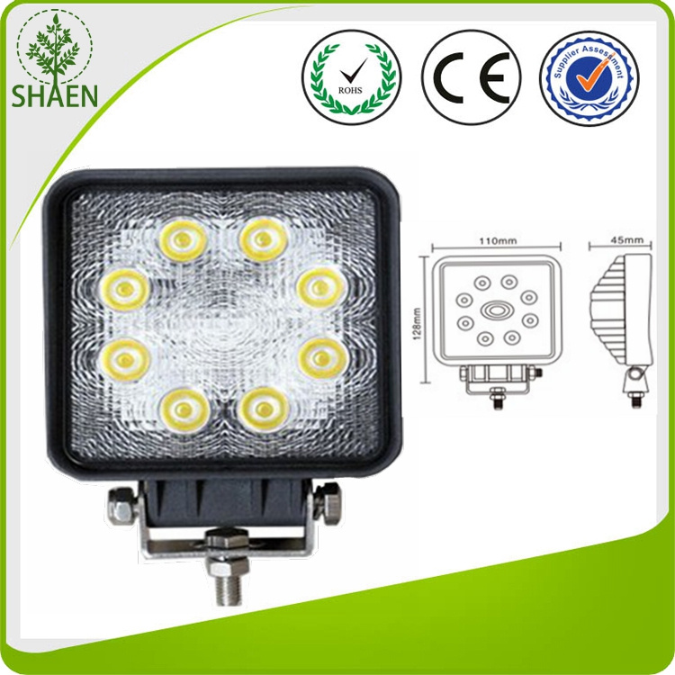 IP67 Squre Epistar 24W LED Work Light for 4*4