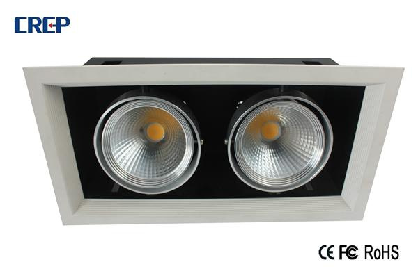Double Head Bridgelux COB Chip 22W 1540lm LED Down Light