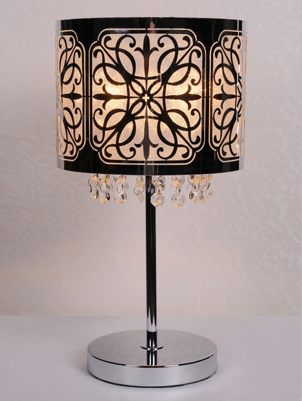 E27 60W Zhongshan Guzhen Professional Design Stainless Steel Crystal Shade Table Lamp