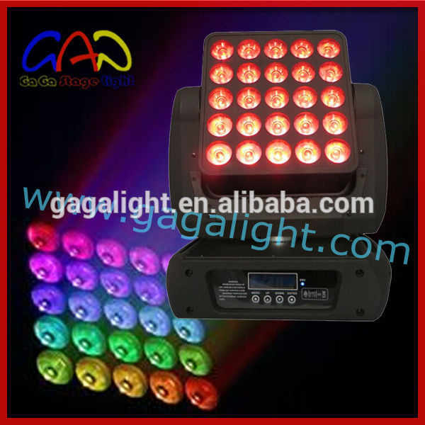 Unlimited Pan/Tilt Moving 25 (5X5) RGBW 4in1 LED Matrix Moving Head Light
