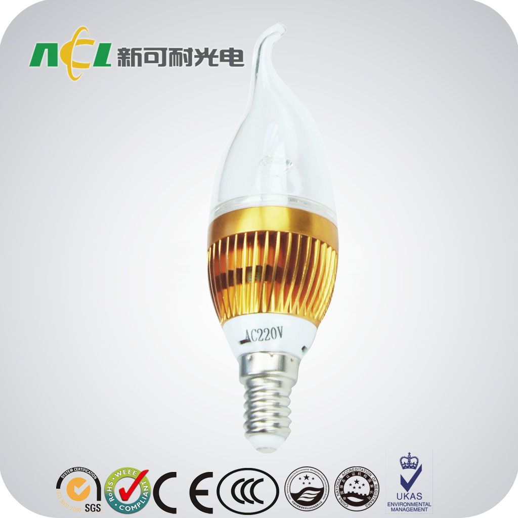 3W LED Candle Light / Bent Tip Style LED Candle Light