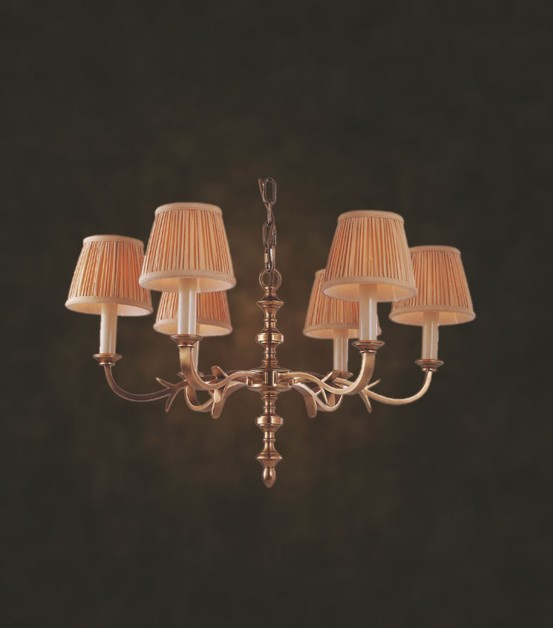 6 Light New Style Modern Room Copper Chandelier