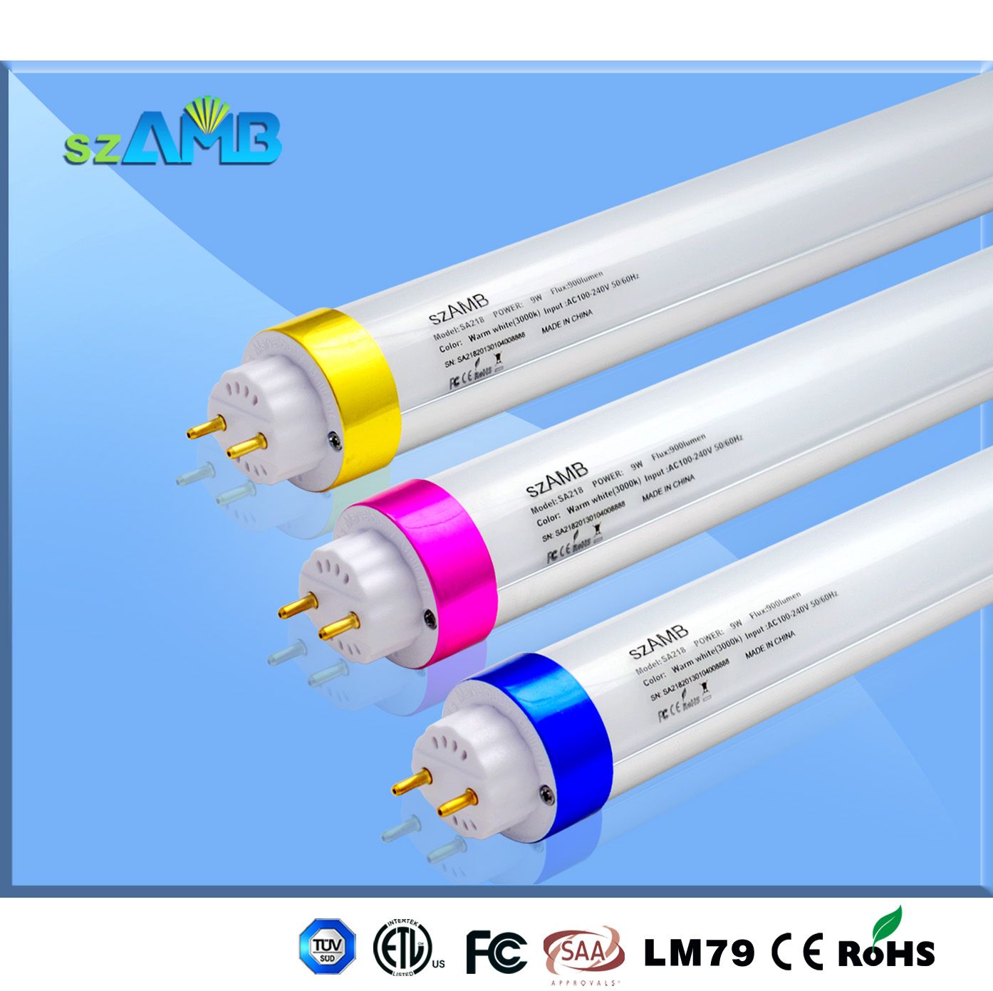 T8/T10 LED Tube Light of High Efficient Energy-Saving (9W/18W/22W/28W 600mm-1500mm)